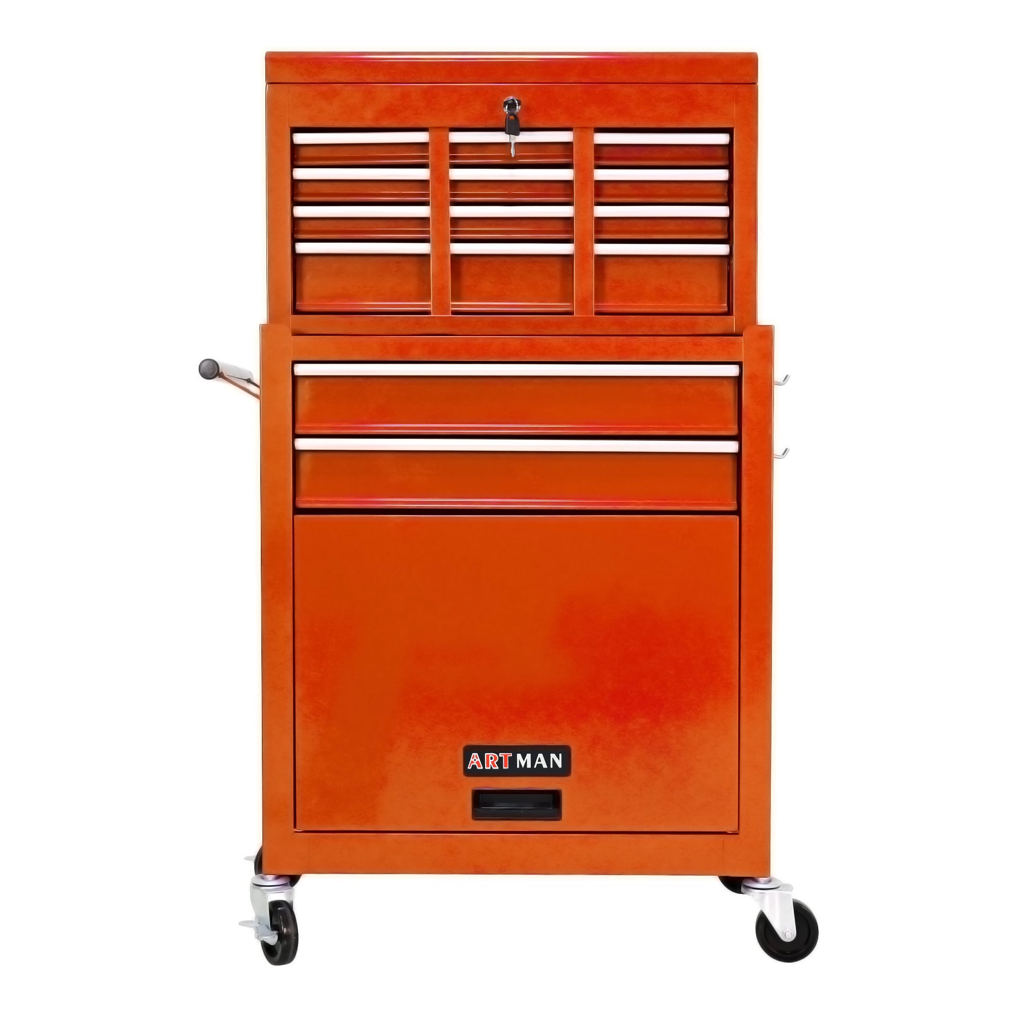 8-Drawer Rolling Tool Chest with Lock — Metal Tool Storage Cabinet