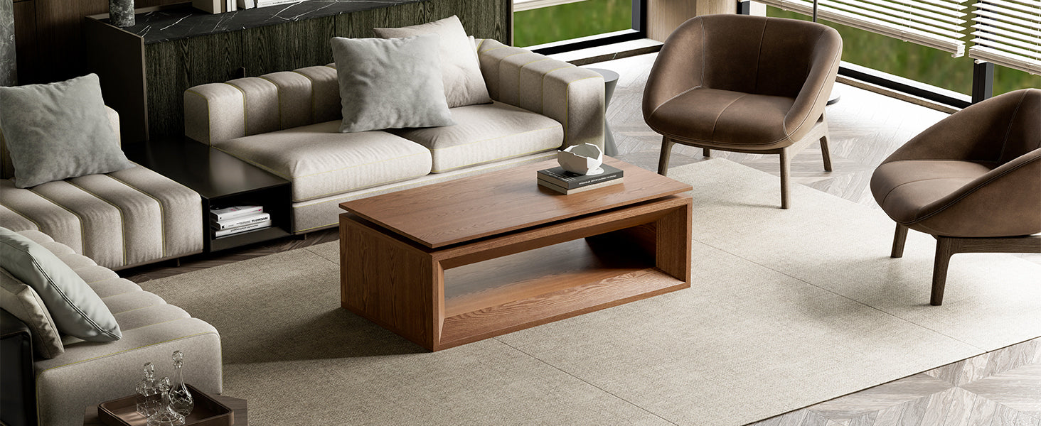 Compact 43 inch lift-top table apartment living room placement