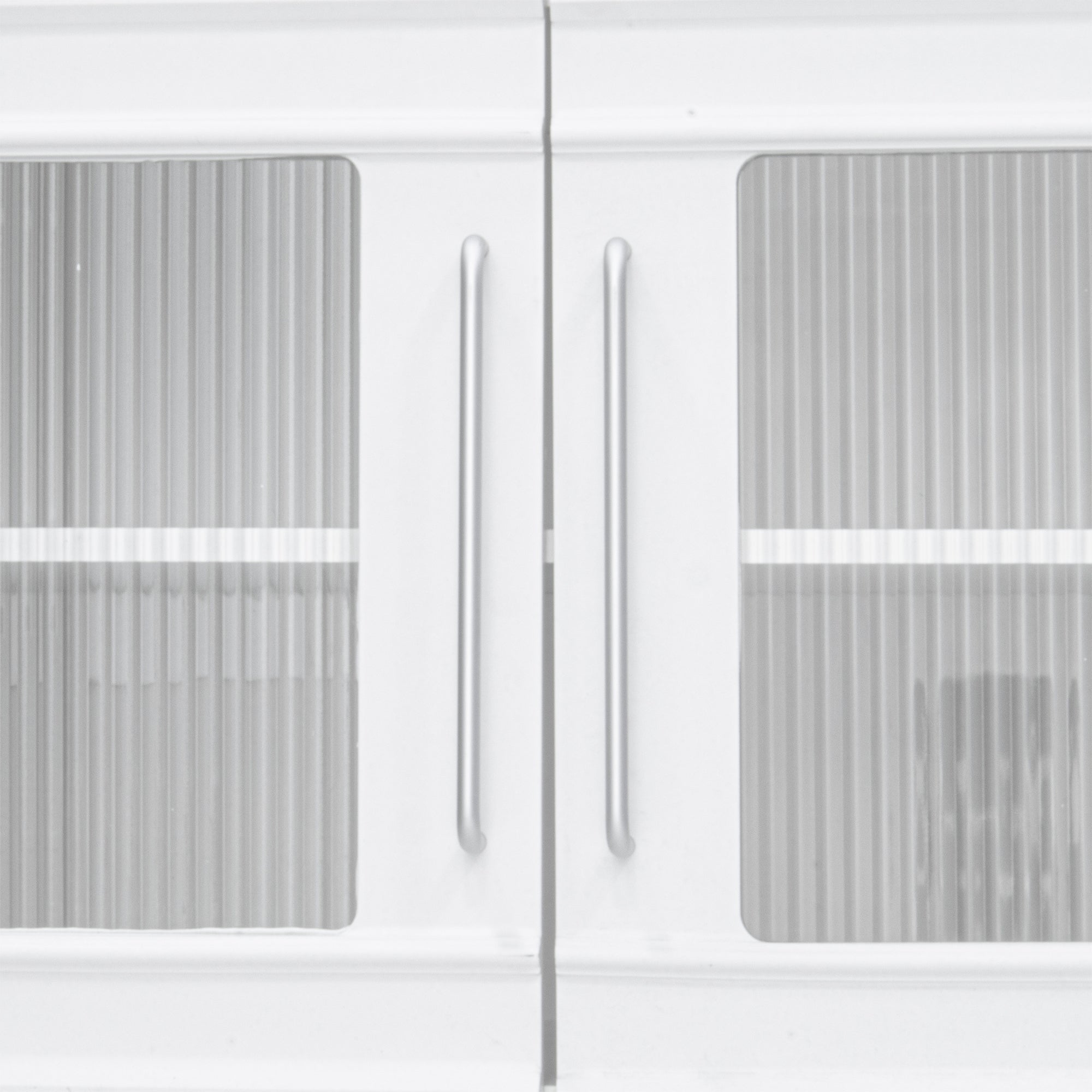 Wall unit with four bottom drawers and upper cabinets
