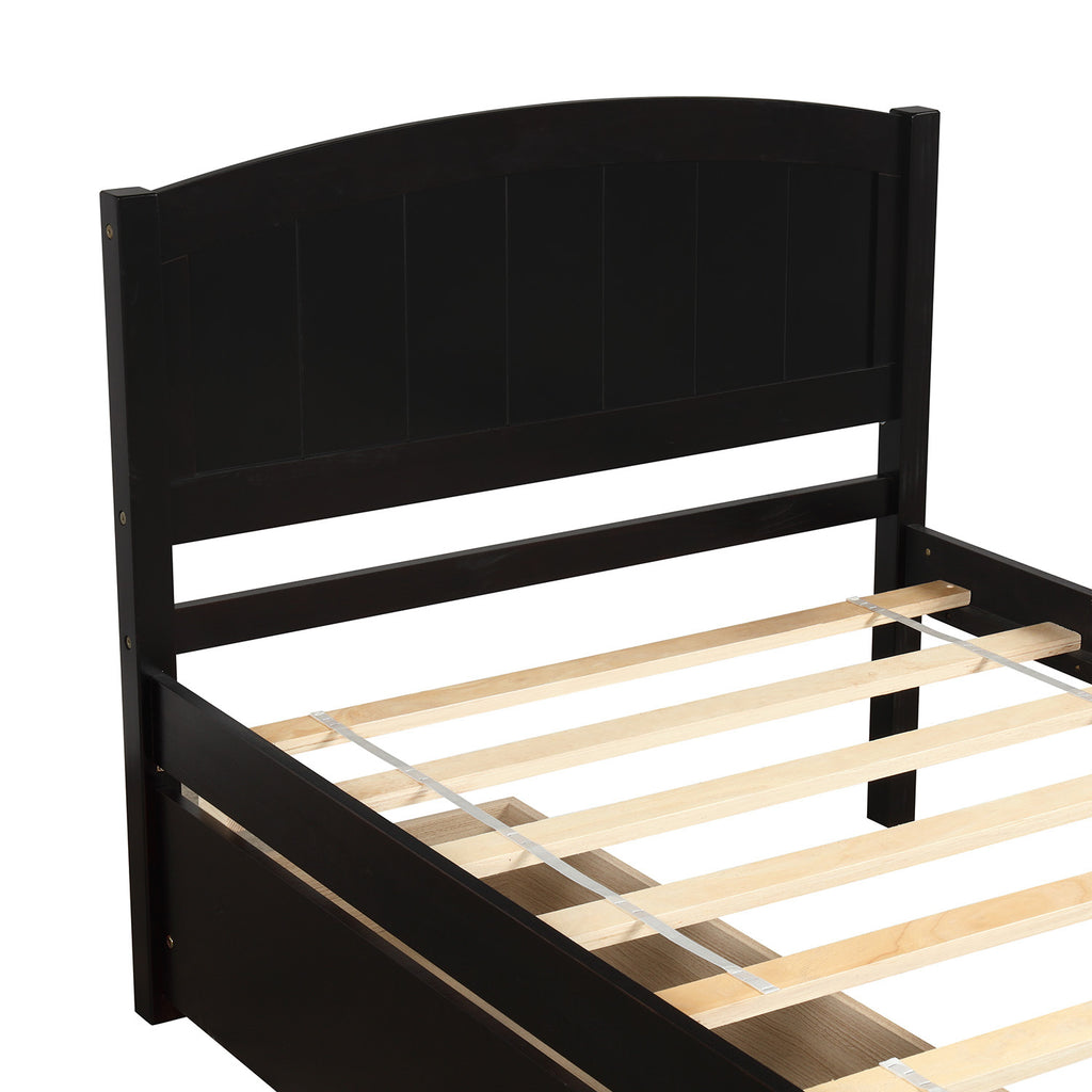Espresso platform bed slat support detail
