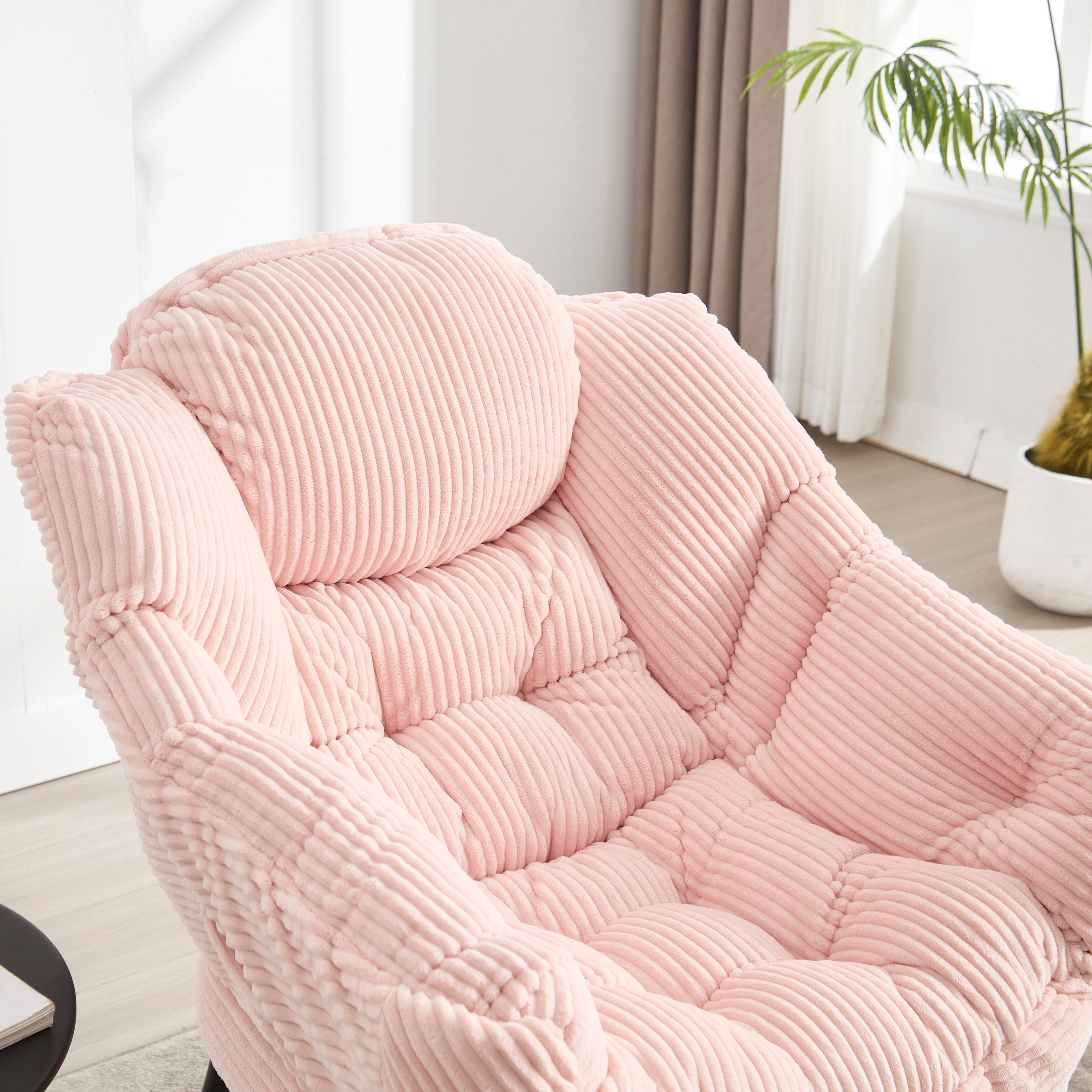 Lazy Lounge Chair with Ottoman — PP Cotton & Side Pocket