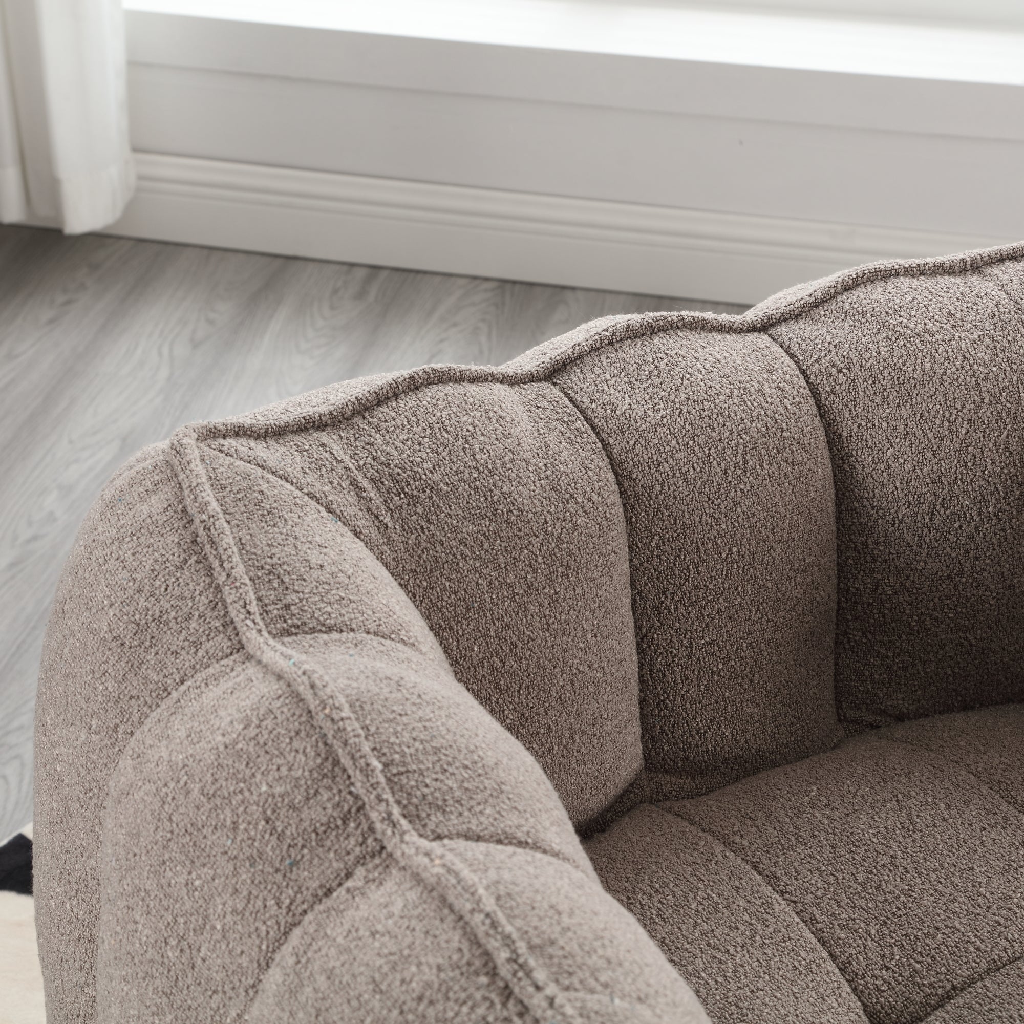 Plush coffee bean bag seating — lifestyle photo