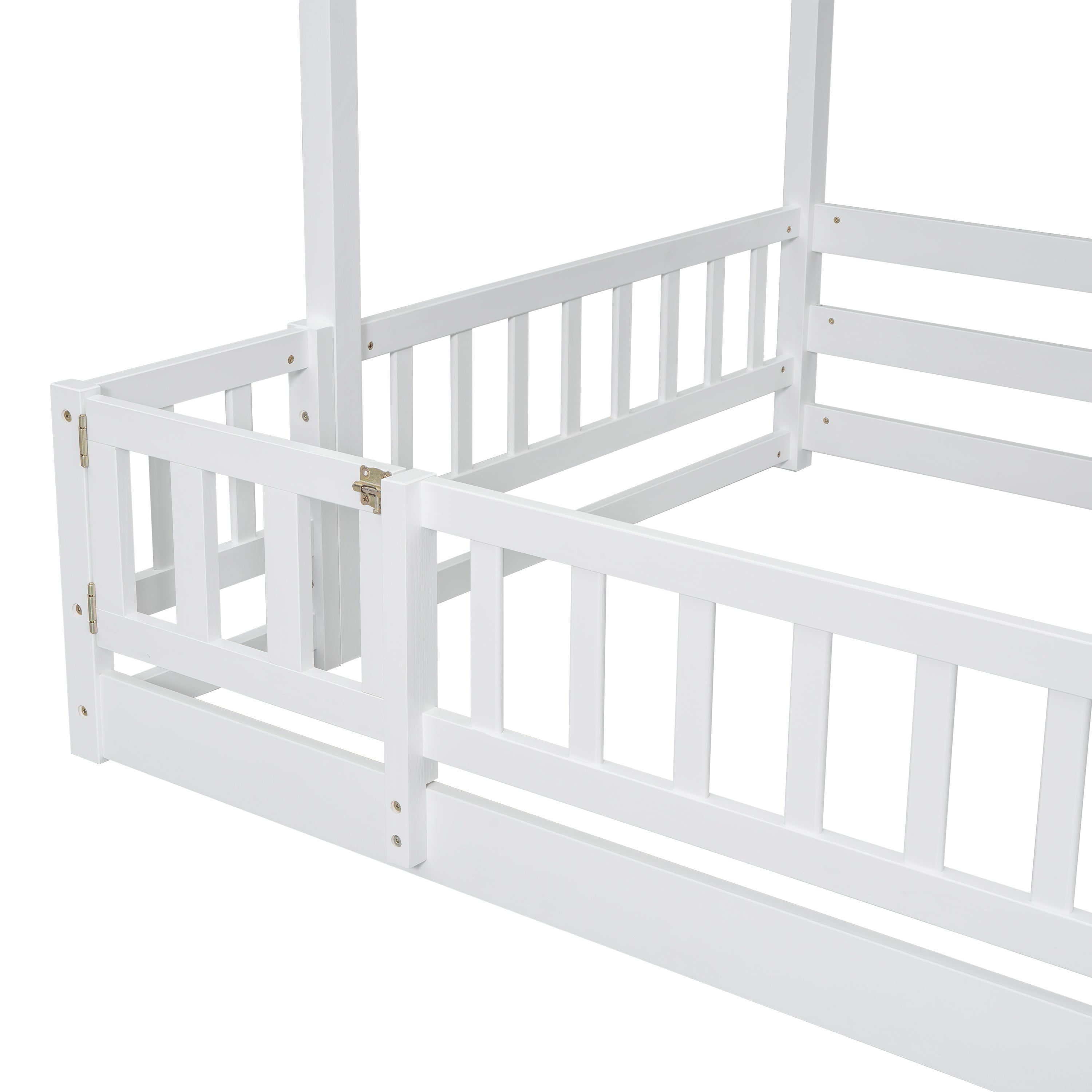 Twin Over Full Bunk Bed with Slide, Storage Staircase, Pine Solid Wooden Bunk Bed with Safety Guardrails ,Grey (Old Sku W504S00184)