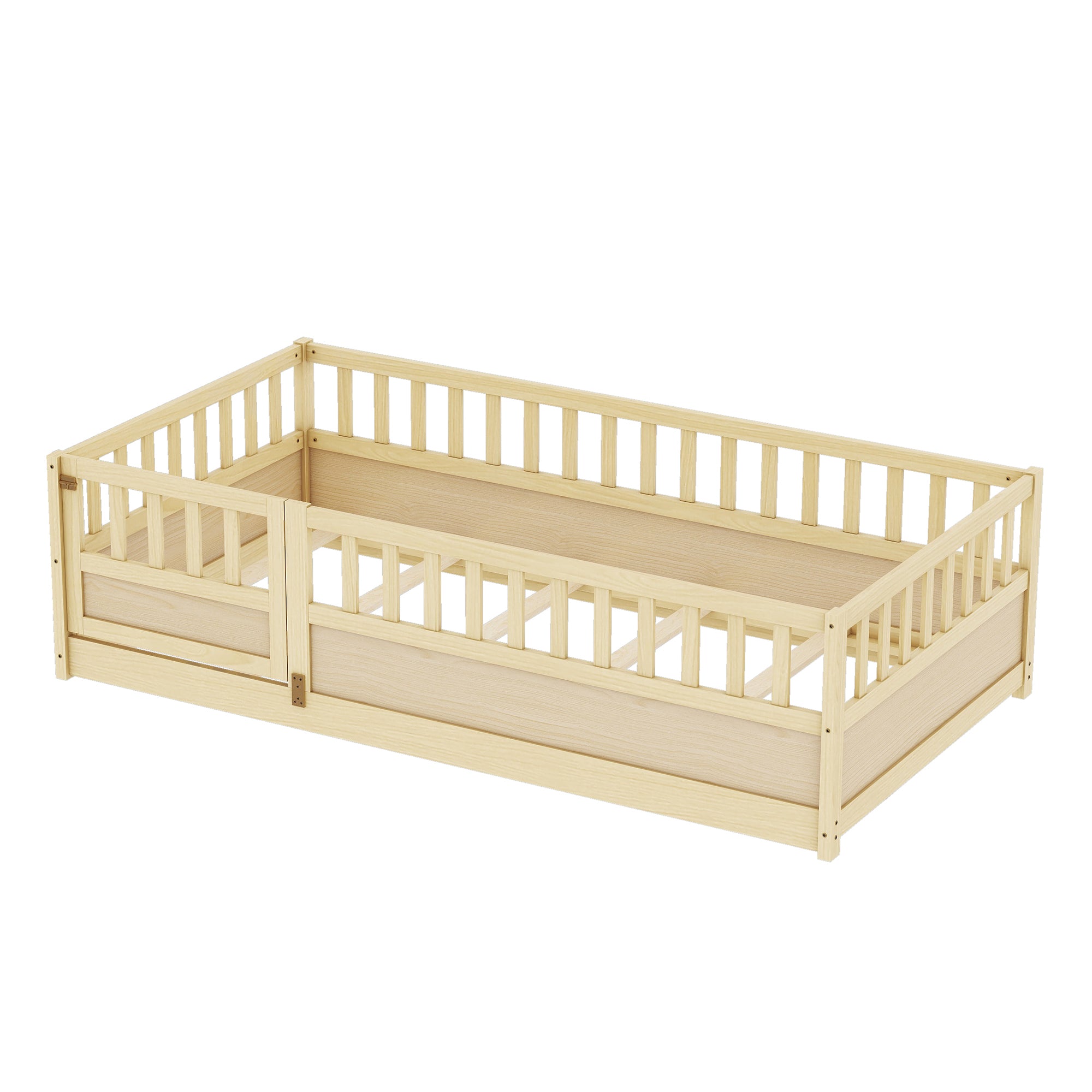 Twin floor bed profile view