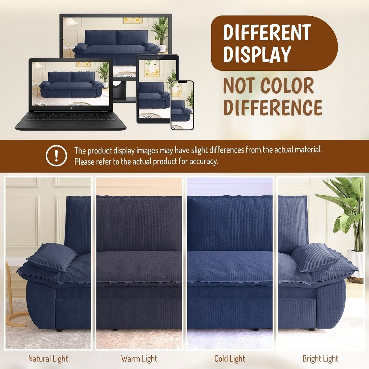 73.2' Queen Pull Out Sofa Bed,3-in-1 Convertible Sleeper Sofa,Multi-Functional Corduroy Loveseat Bed, Grey