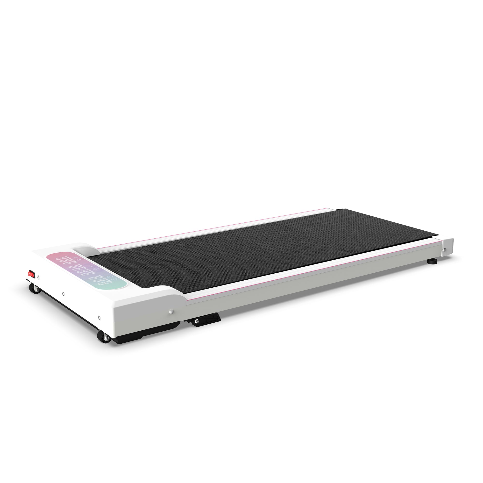 Foldable treadmill folded vertical storage position