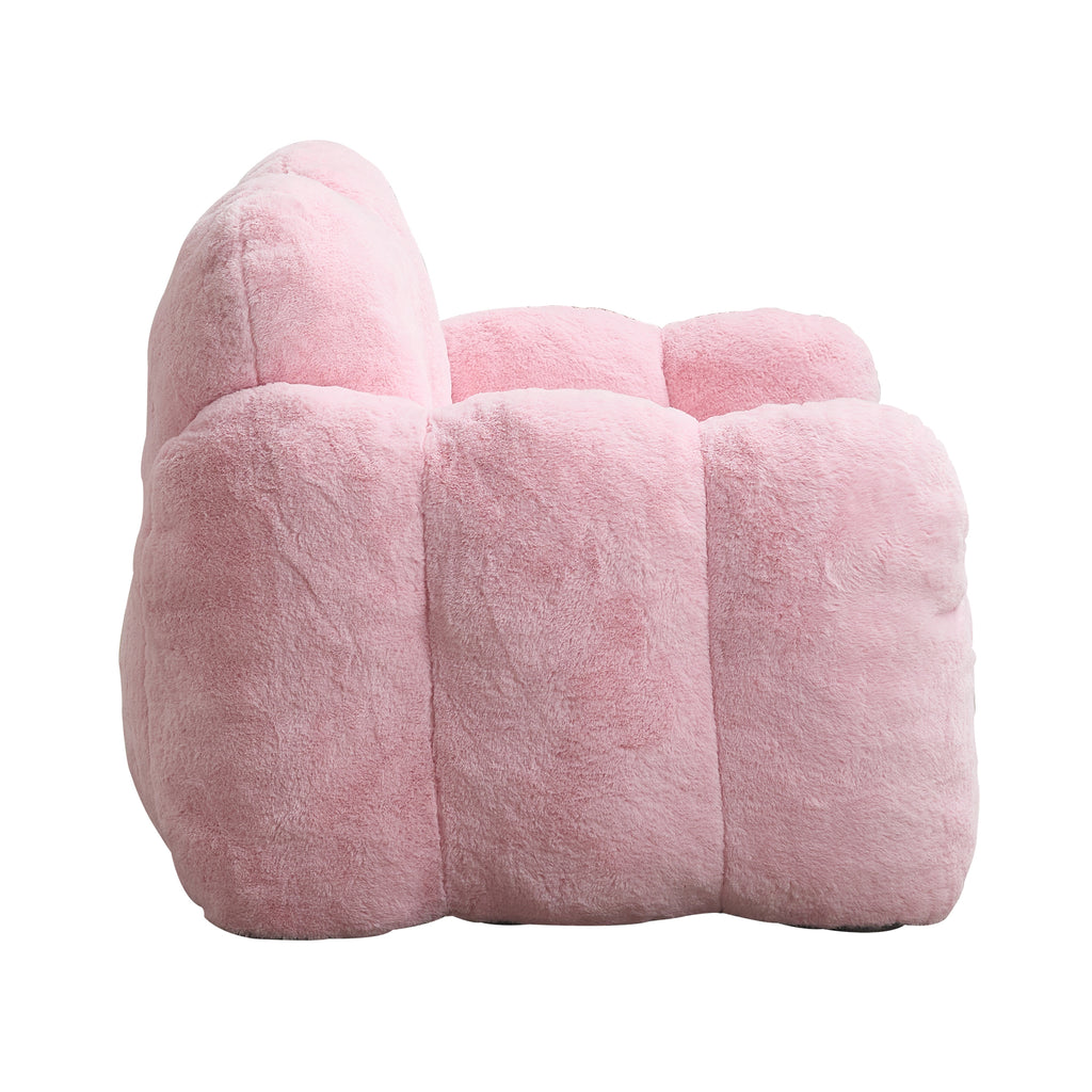 Pink bean bag chair side profile