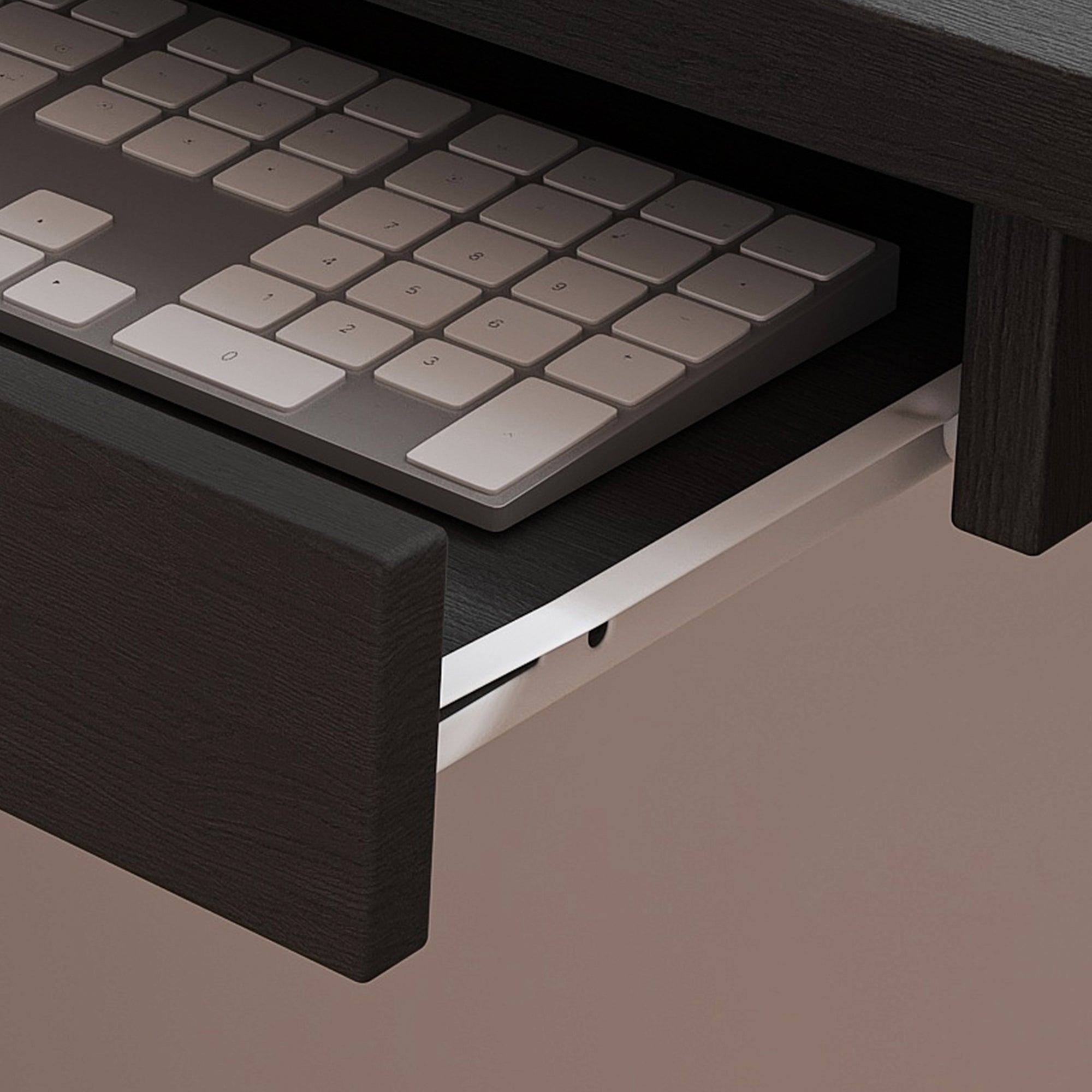 L-Shaped Computer Desk with Glass Cabinets, LED Lights & USB Charging — 43-Inch