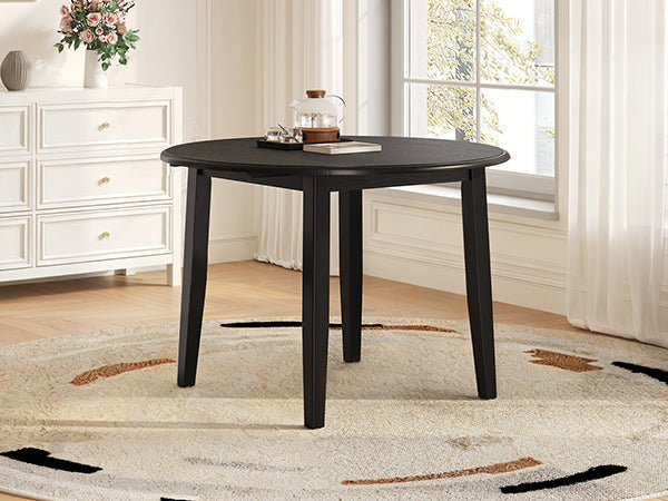 Extendable Round Dining Table for 2–4 People, Folding Wood Dining Table with Adjustable Size, Space-Saving Design for Small Apartments and Dining Areas - LIGHT BROWN