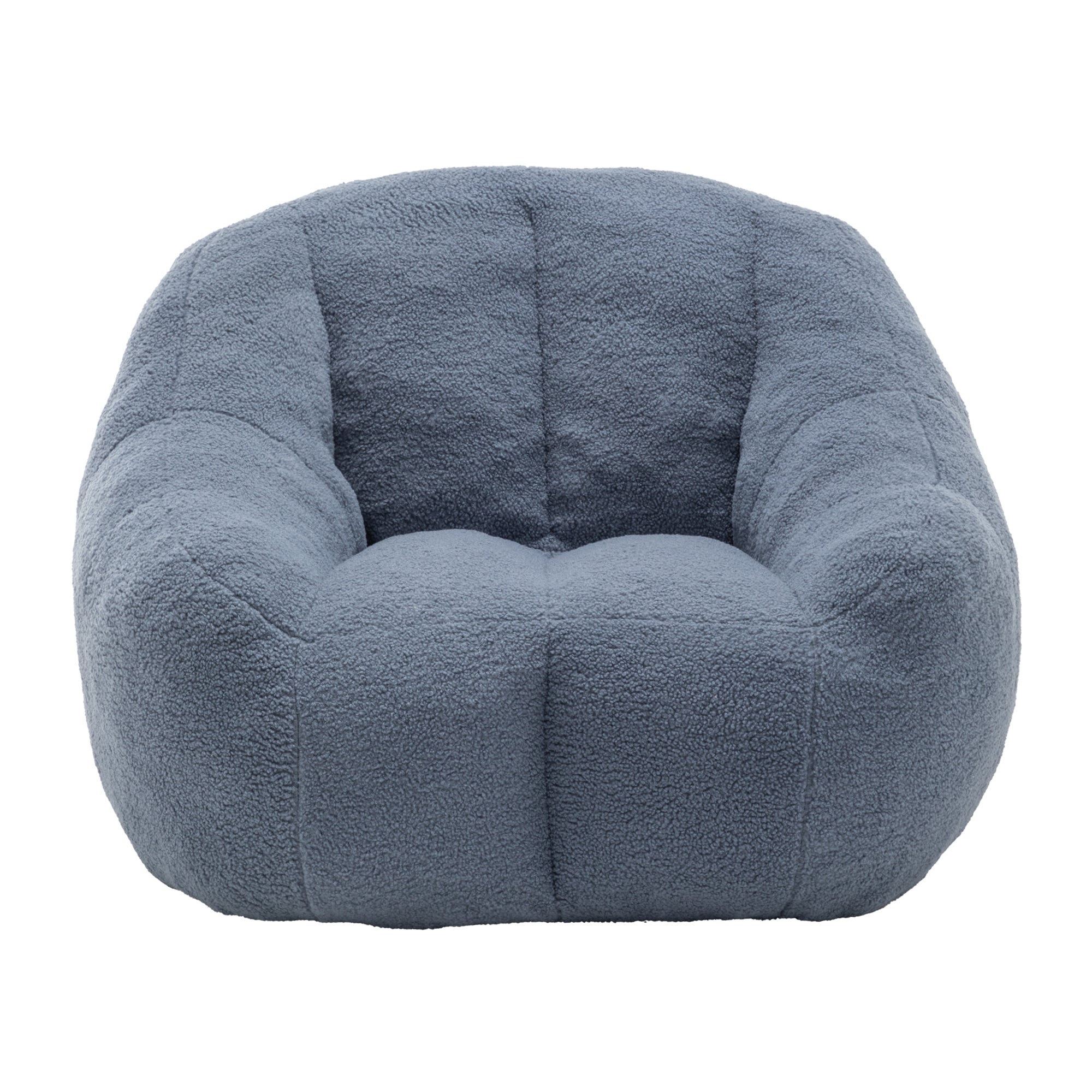 Light blue bean bag chair in game room or office