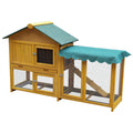 Rabbit Hutch, Indoor Bunny Cage, Outdoor Rabbit Cages with Run, Pet House with Deeper No Leak Tray, UV Panel, Removable Bottom Wire Mesh for Small Animals,Removable waterproof and sun protection cover