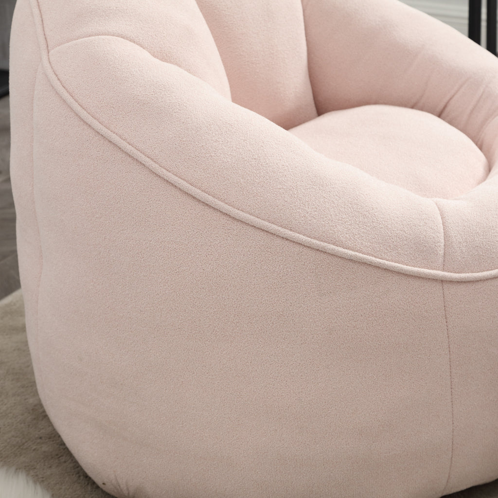 Compressed foam bean bag chair three-quarter view