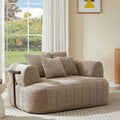 64' Oversized Boneless Chair Chaise Lounge Indoor with Metal Support, Upholstered Boucle Deep Seat Single Cloud Sofa Chair, Cozy Comfy Sofa Bed for Living Room & Bedroom