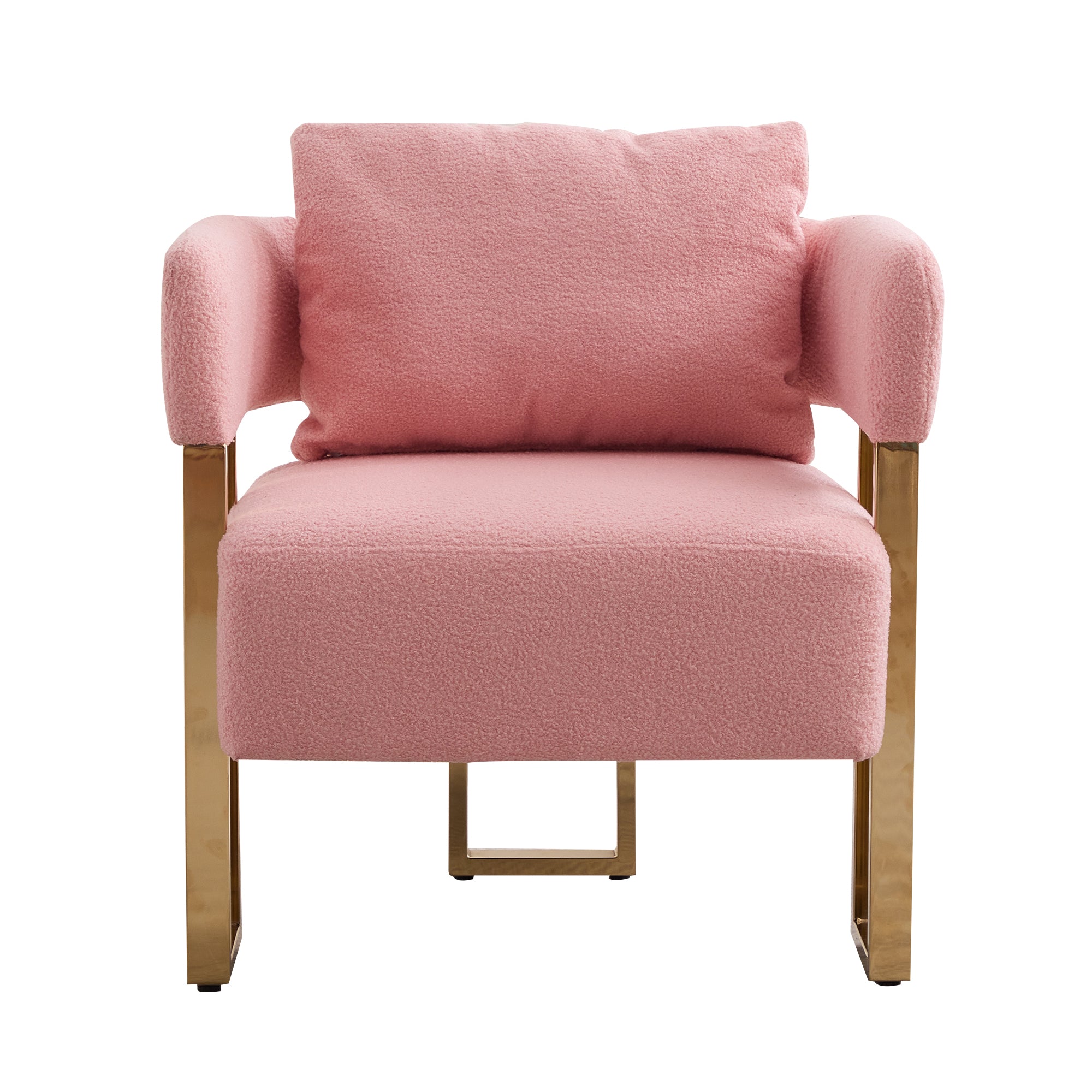 Pink teddy accent chair set of two — front view