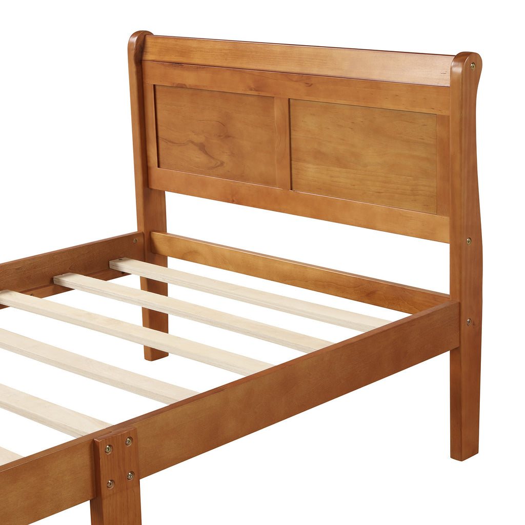 Wood slat support system underneath platform bed