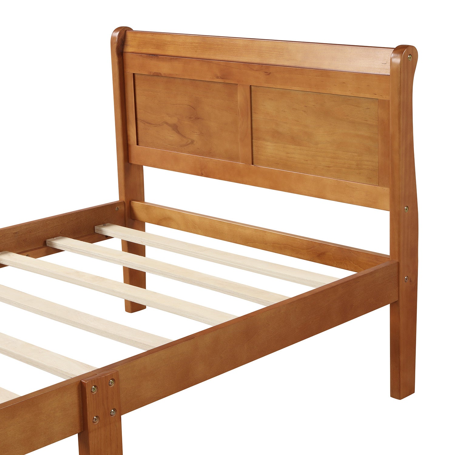 Wood slat support system underneath platform bed