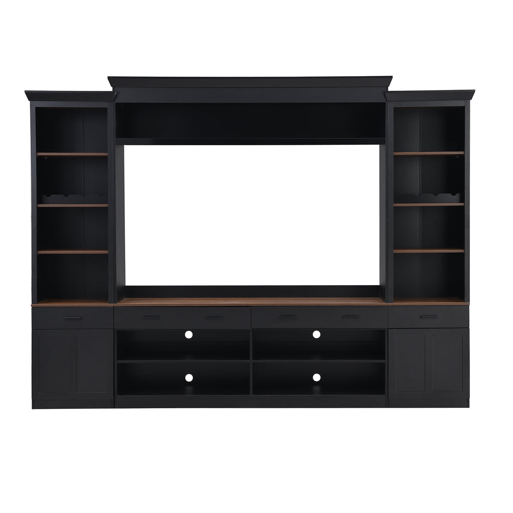 Entertainment center adjustable shelf and display cabinet interior