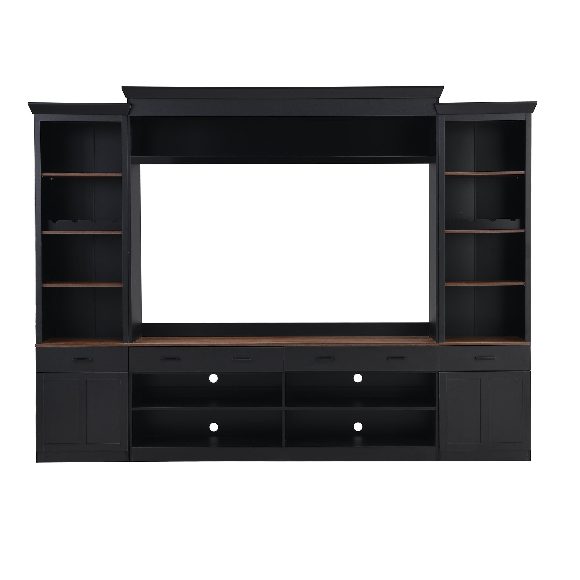 Entertainment center adjustable shelf and display cabinet interior
