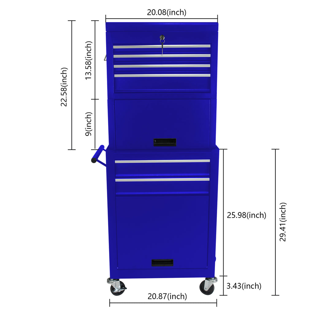 Six-drawer tool chest ball-bearing slides detail