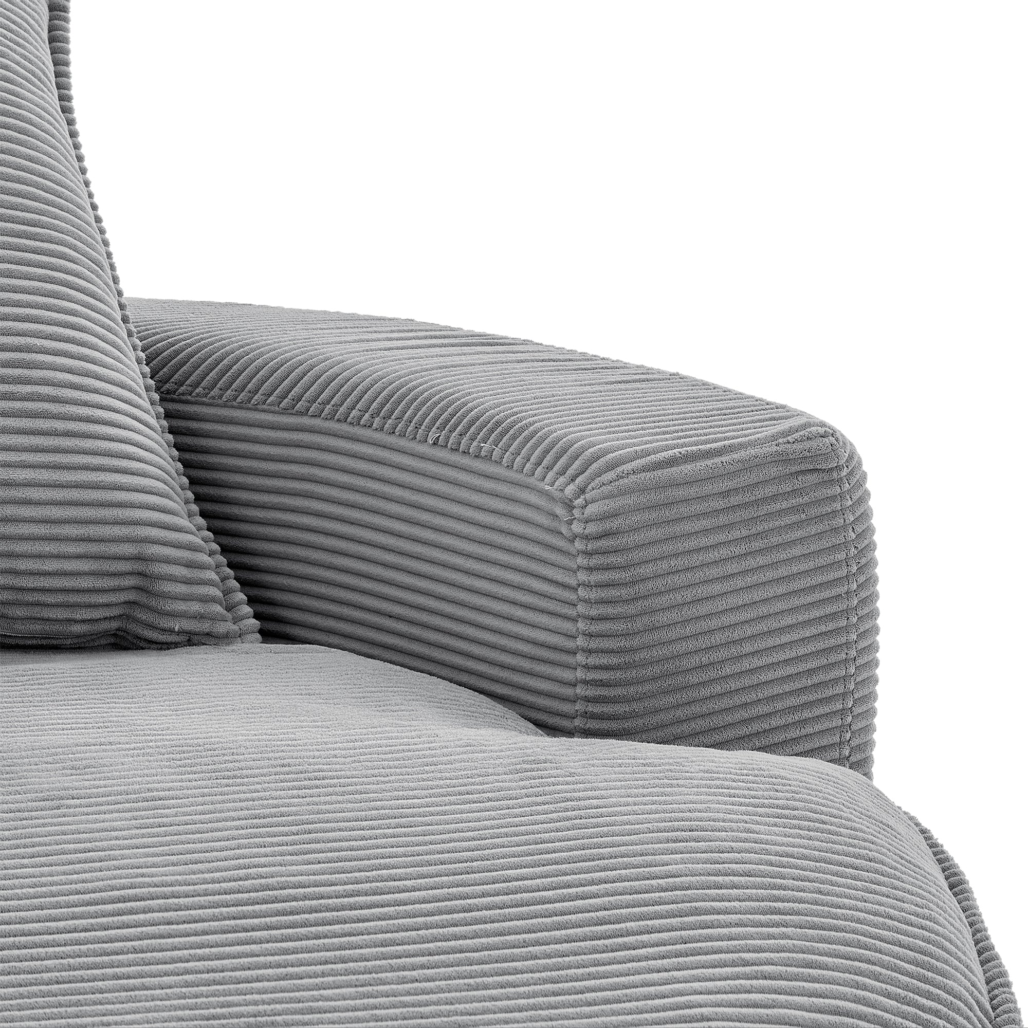 Blue Corduroy 360° Swivel Barrel Accent Chair with Dual-Layer Cushion & 3 Pillows