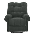 Dark gray manual recliner with padded footrest — front view