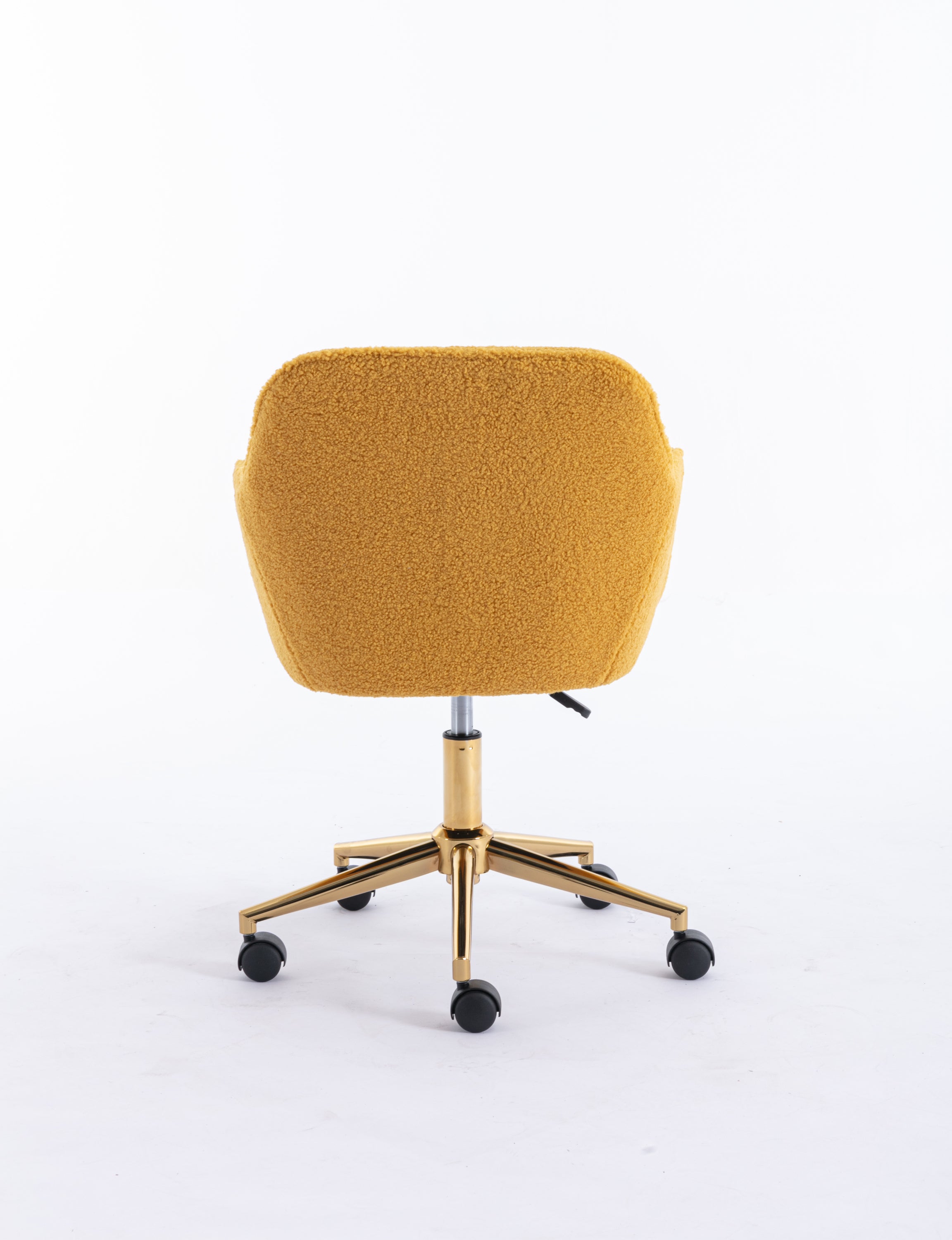 Teddy Office Chair — Adjustable Height with Gold Metal Base & Wheels