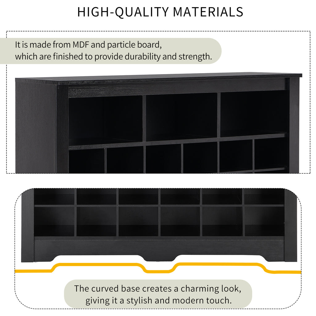 24-shoe cubby cabinet individual compartments close-up