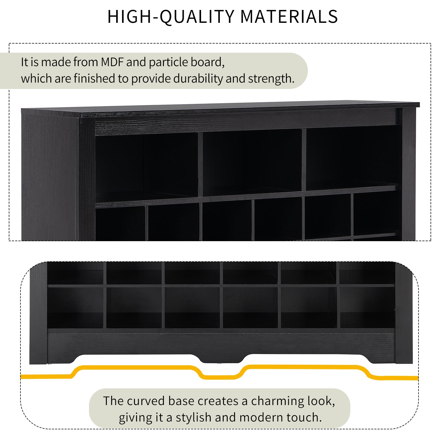 24-shoe cubby cabinet individual compartments close-up