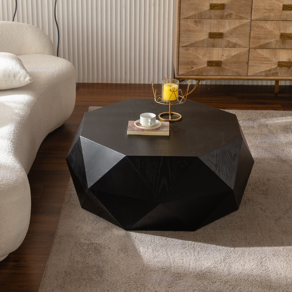 American retro coffee table embossed texture side profile