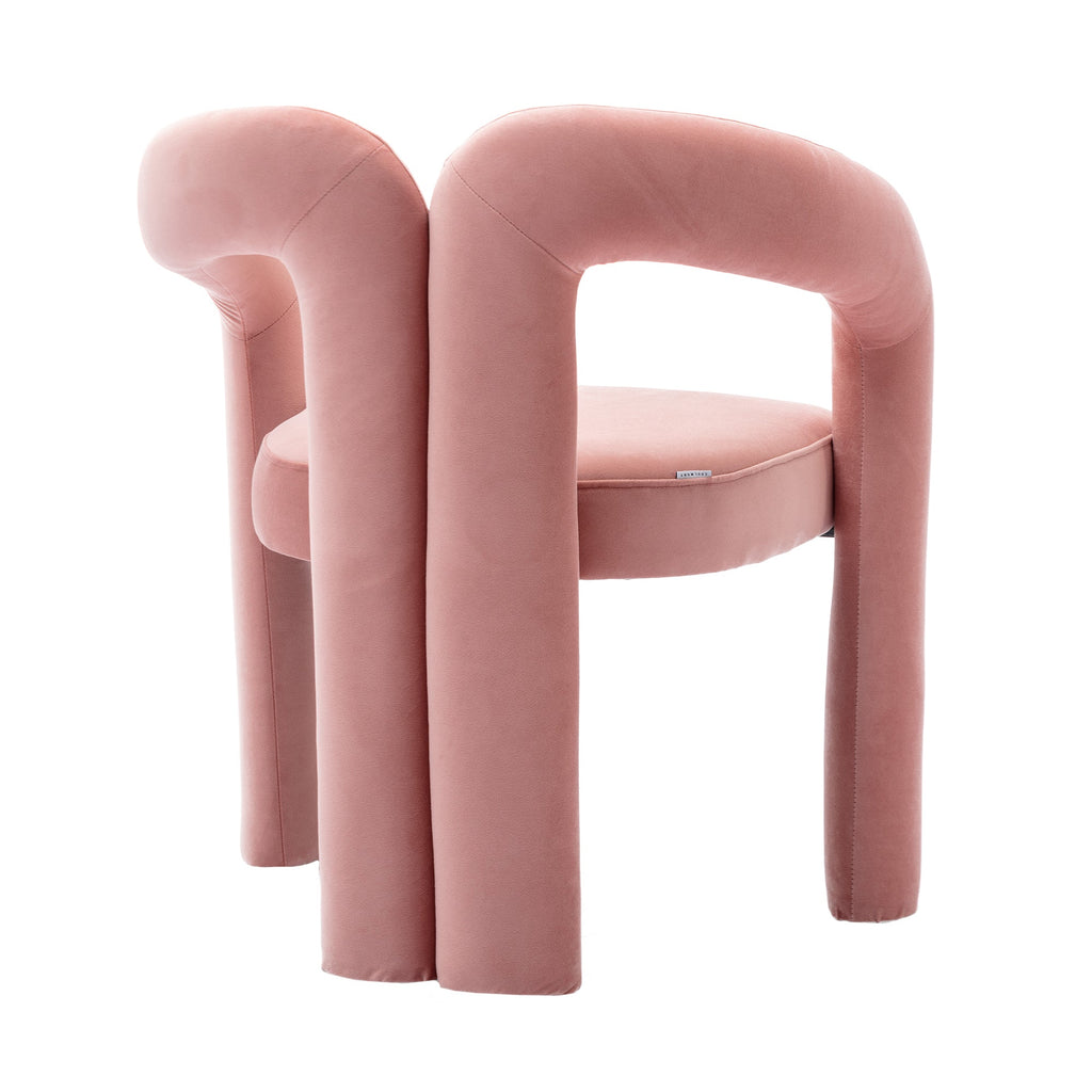 Velvet Barrel Accent Chair Set of 2 — Wood Legs