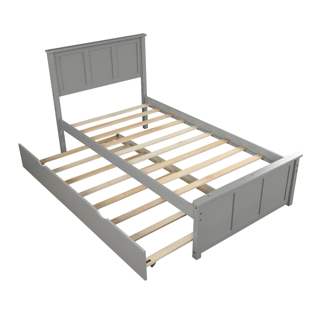 Twin bed with trundle full room overview