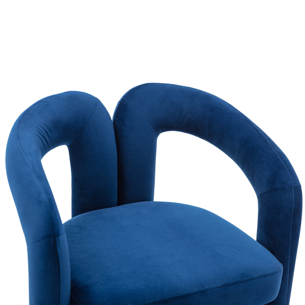 Velvet Barrel Accent Chair Set of 2 — Wood Legs