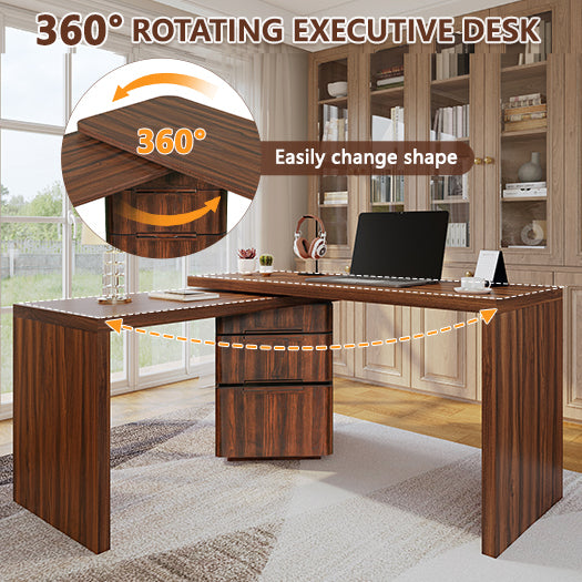L-shaped office desk fully extended 90-inch workstation layout