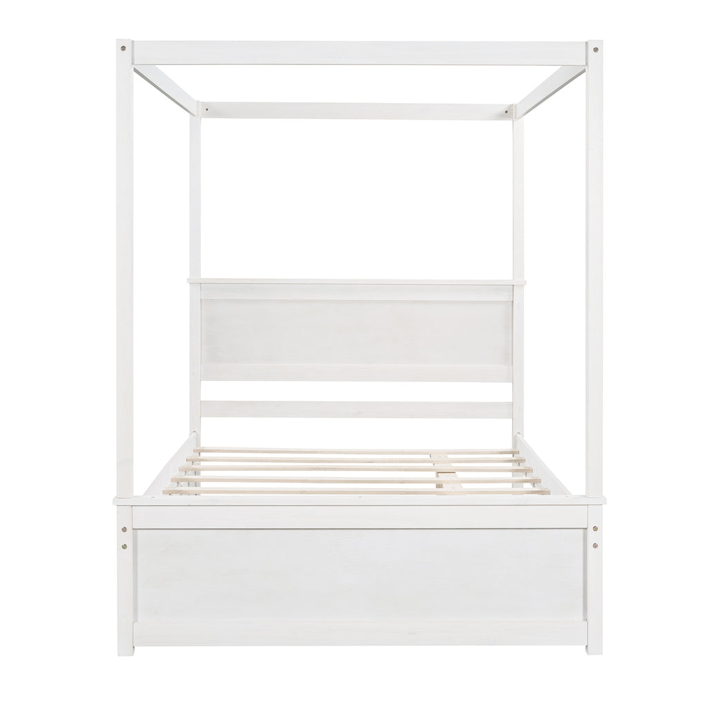 Full size platform bed with support slats — no box spring