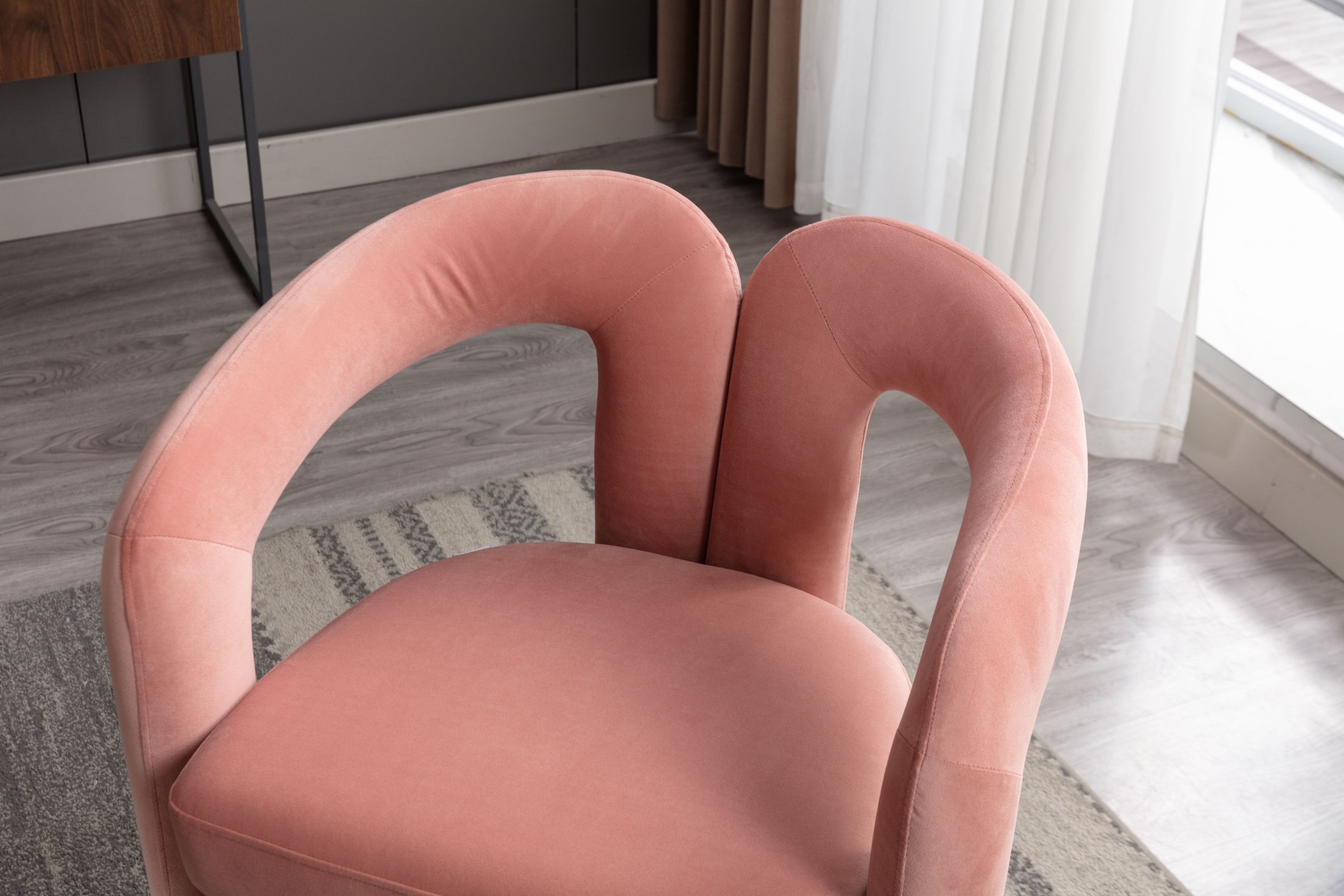 Velvet Barrel Accent Chair Set of 2 — Wood Legs