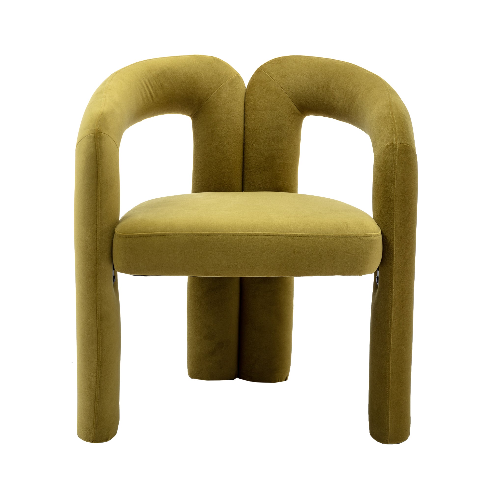 Contemporary barrel chair front angle