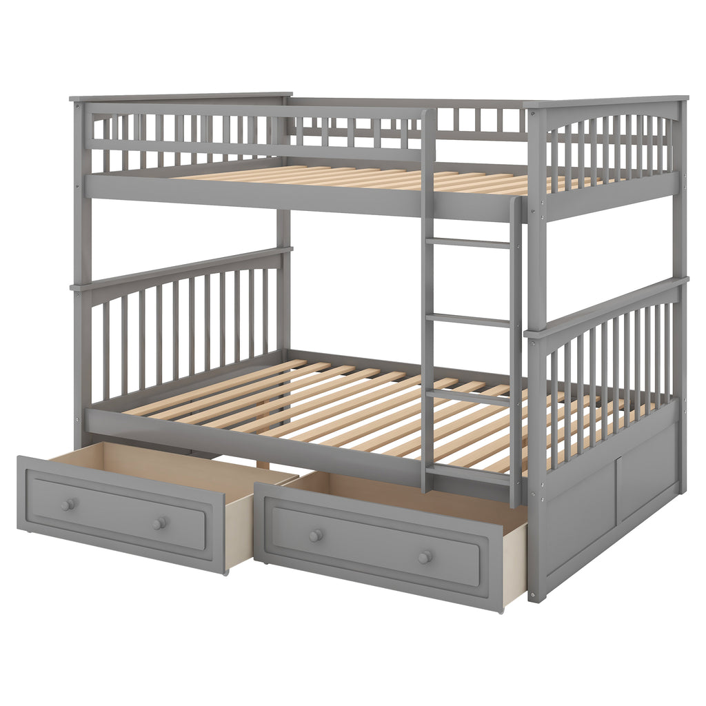 Bunk bed split into two separate platform beds configuration