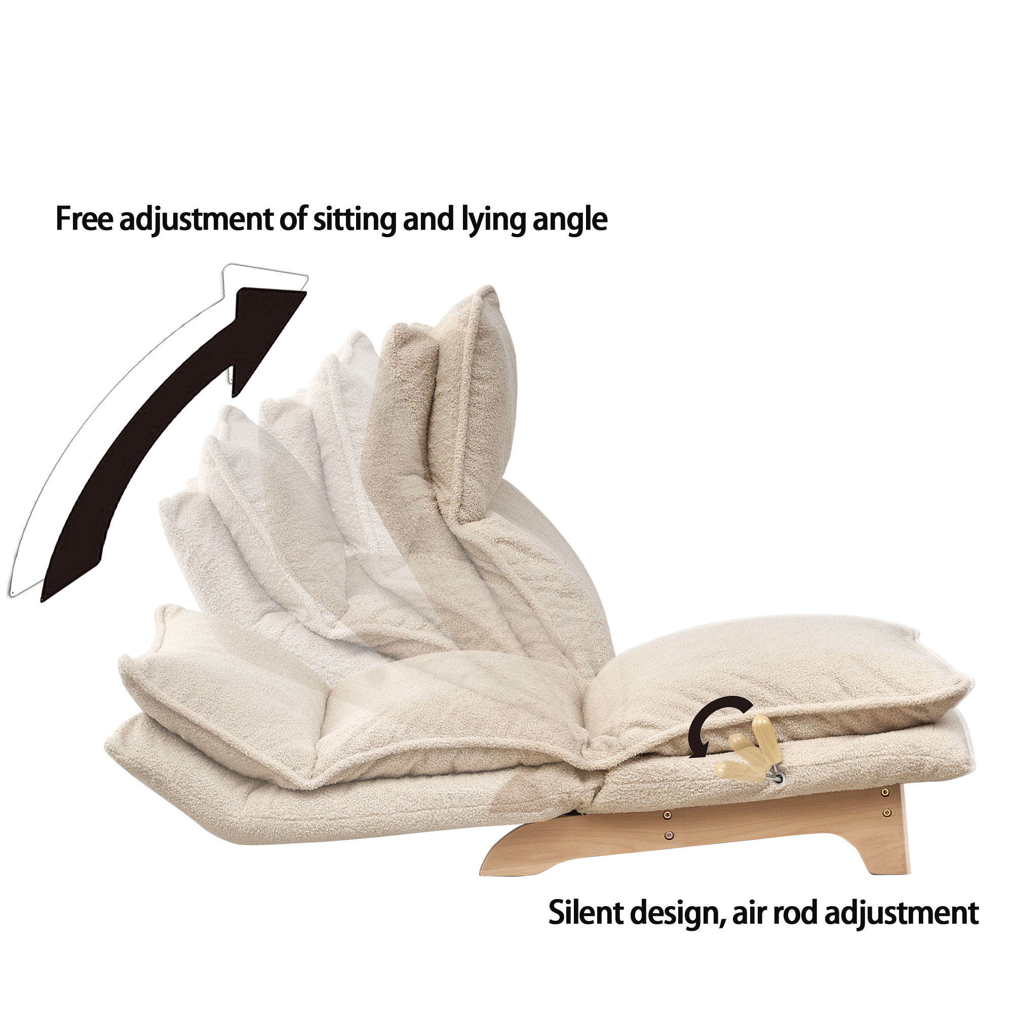Beige fabric upholstery and cushion close-up