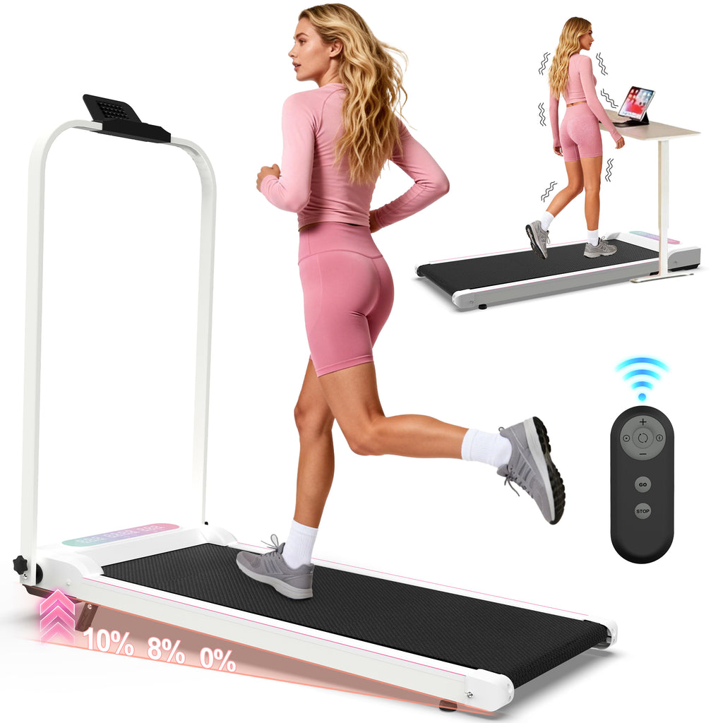 Compact foldable treadmill in small apartment room