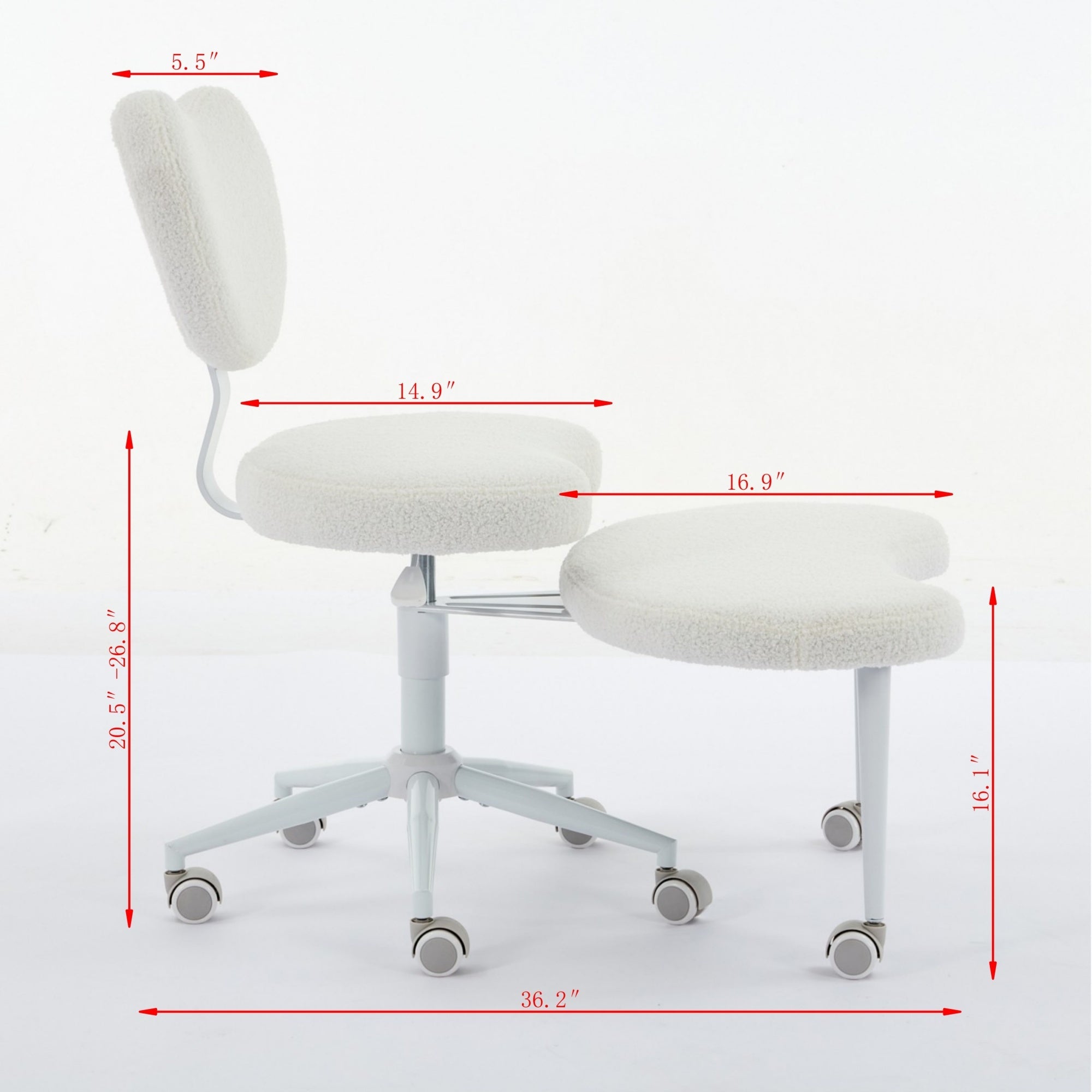 Ivory office chair cross-legged seating position