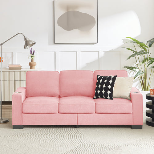 84-inch modern compressed sofa — angle view