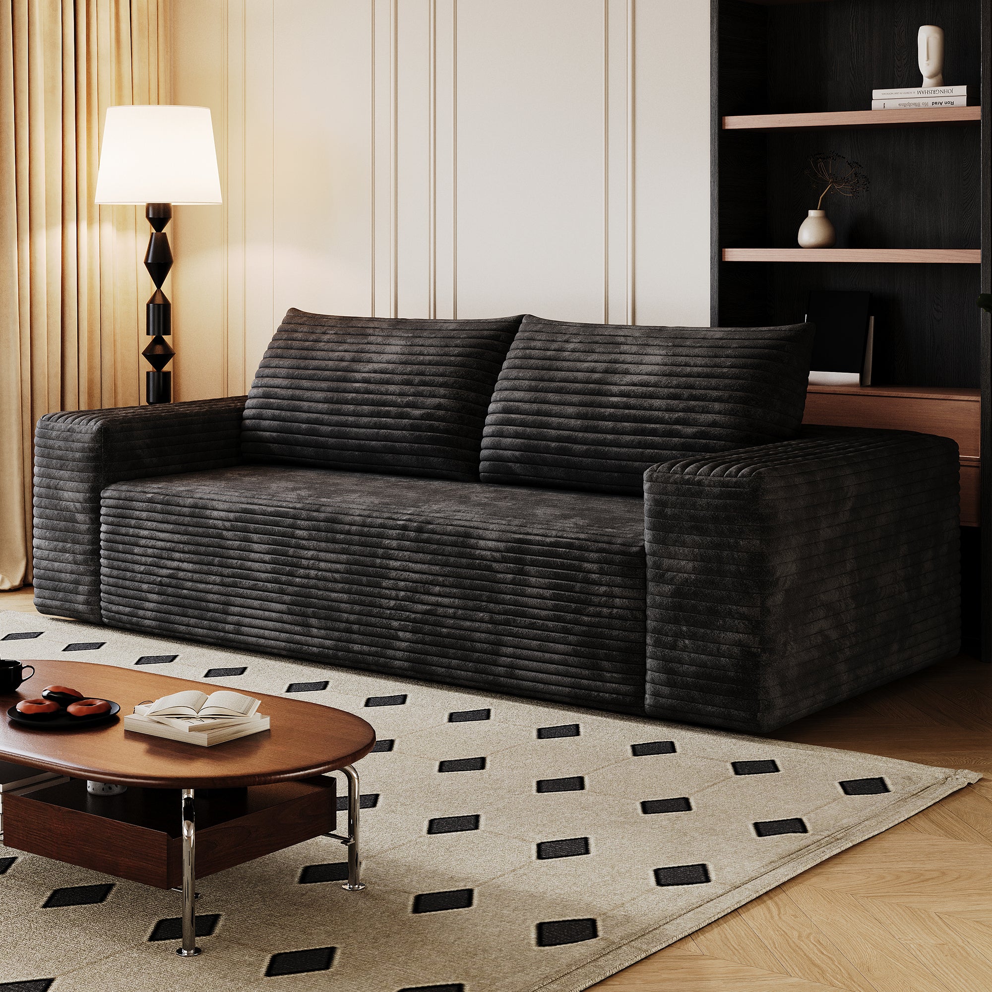 Loveseat backrest pillow and cushion detail