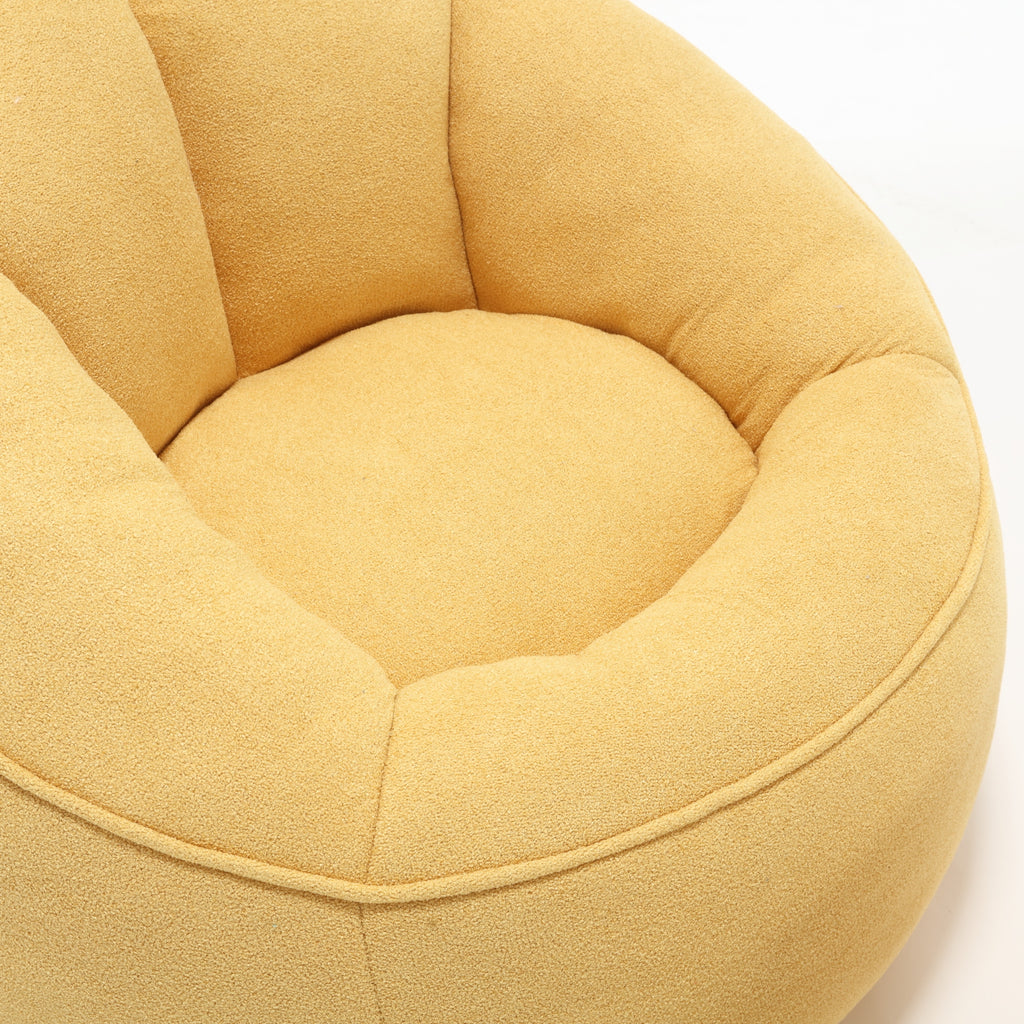 Yellow bean bag chair — front angle view