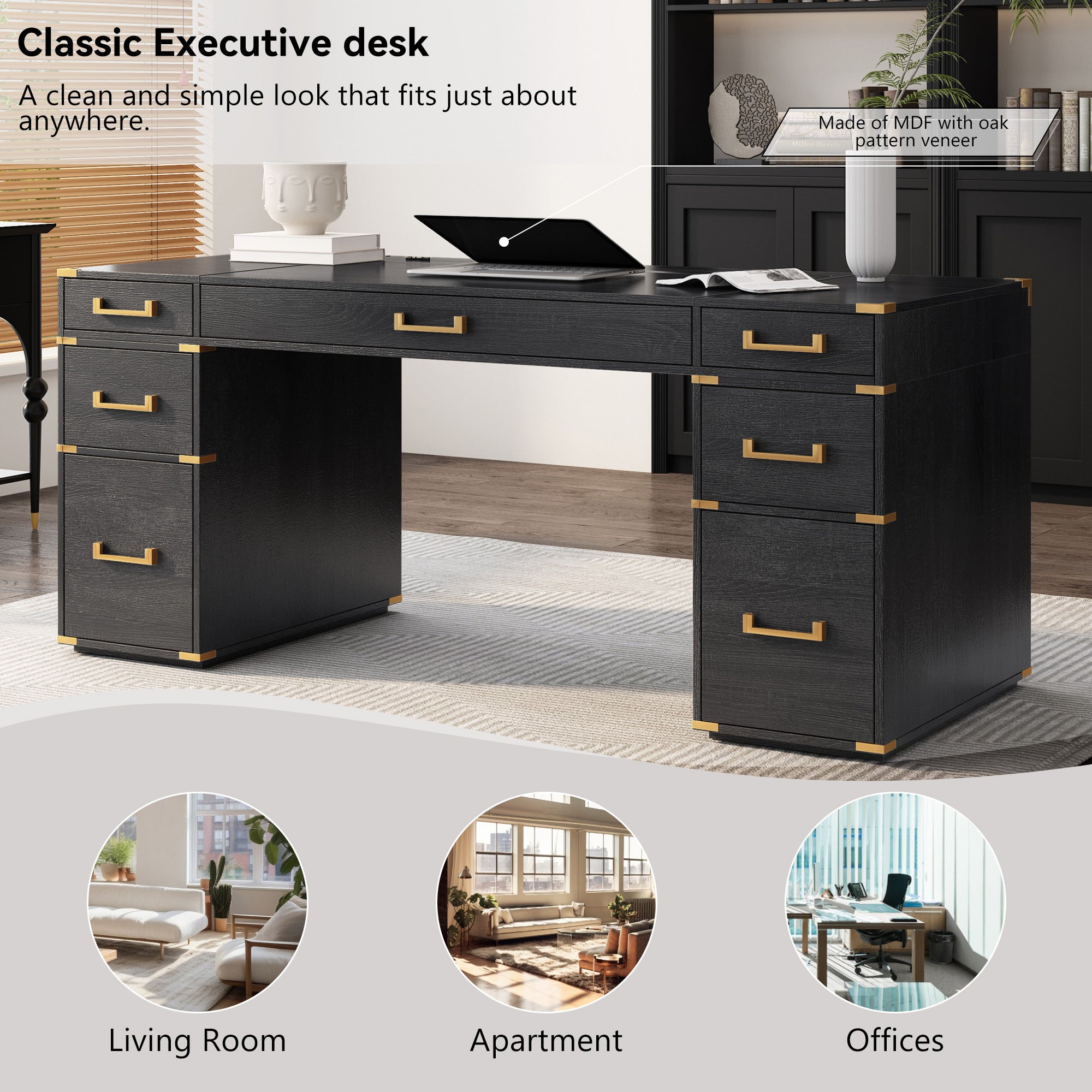 Hidden storage compartment under desktop
