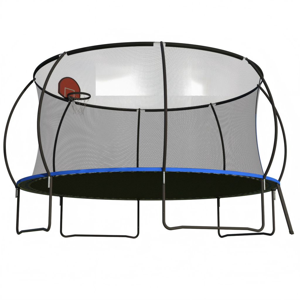 14 ft trampoline galvanized spring and frame close-up