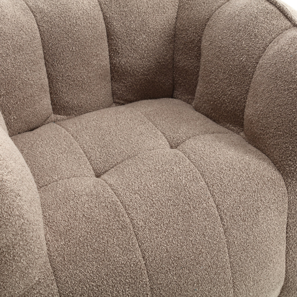 Coffee bean bag chair — front angle view