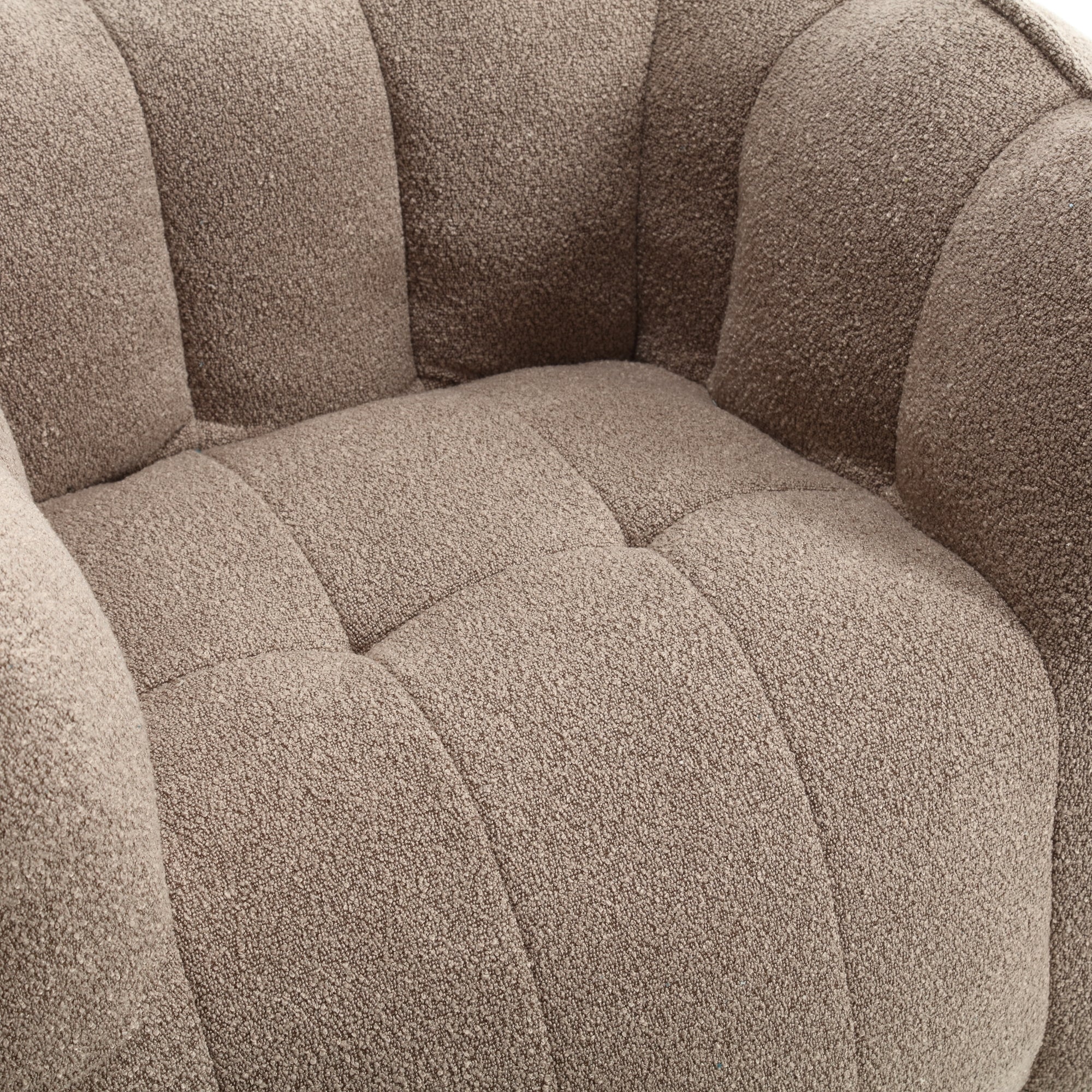 Coffee bean bag chair — front angle view