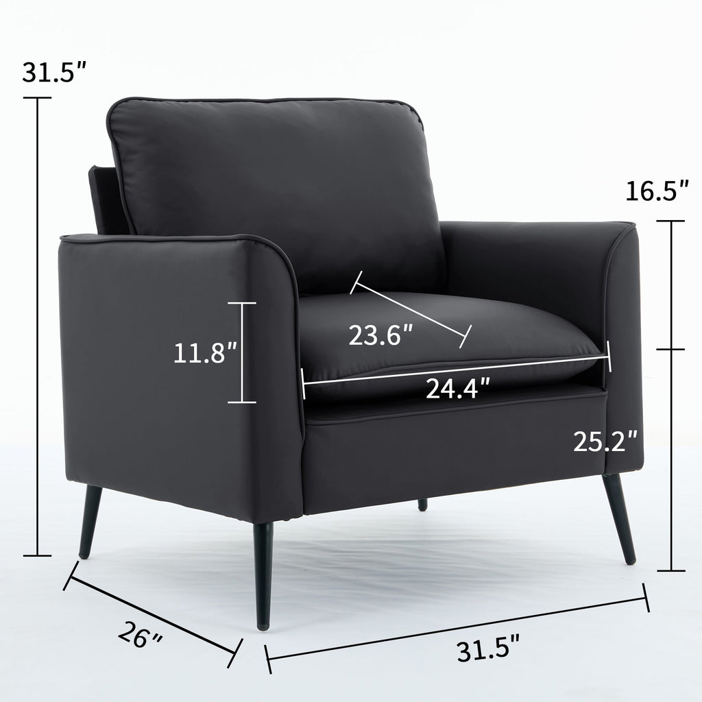 Faux Leather Lounge Chair Set of 2 — Nordic Retro Accent