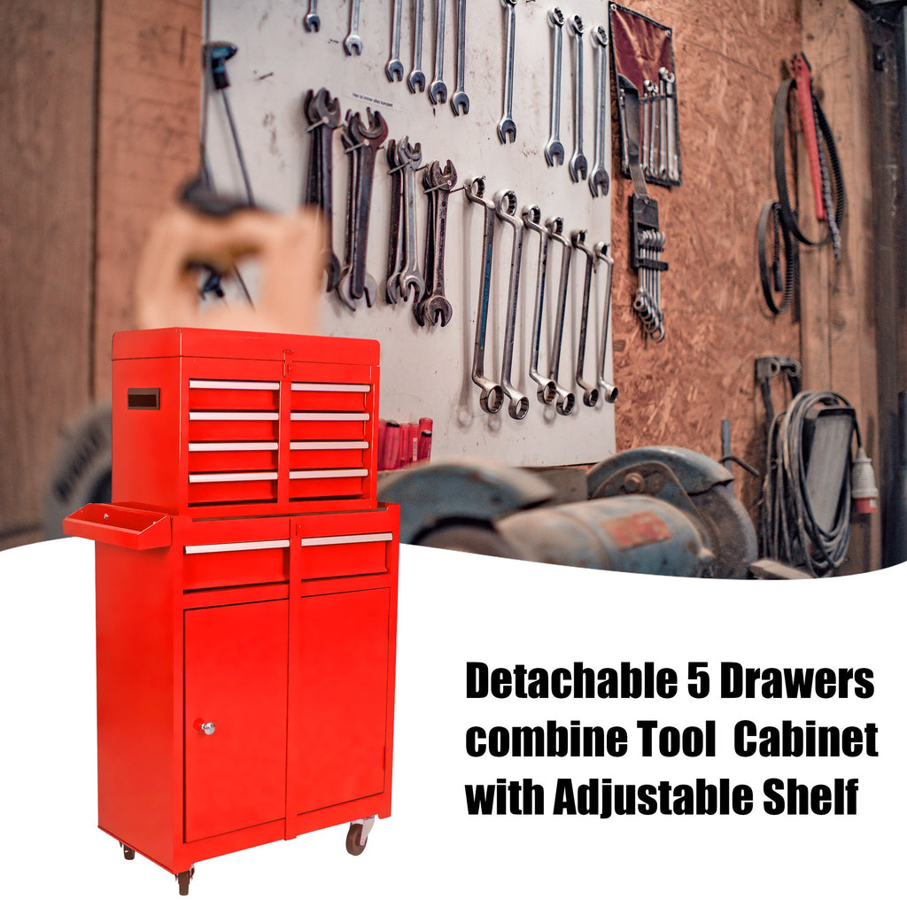5-Drawer Rolling Tool Chest — Metal Tool Storage Cabinet