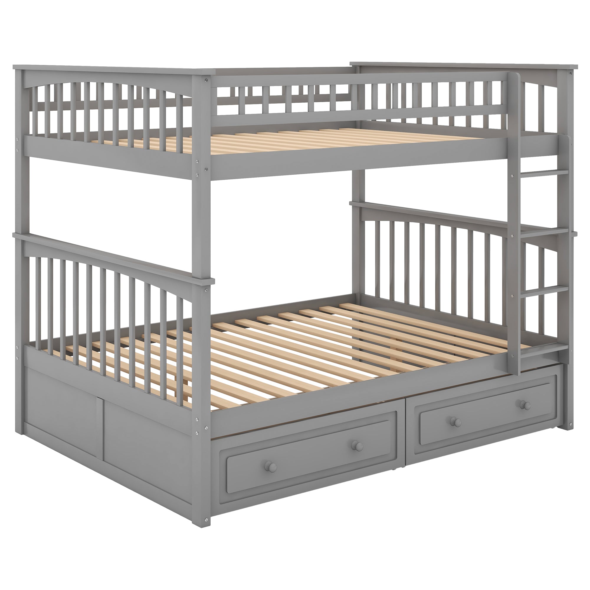 Under-bed drawer storage rolled out from bunk frame